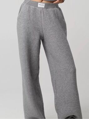 OFFLINE Ribbed Knit Gray Wide-Leg Lounge Pants